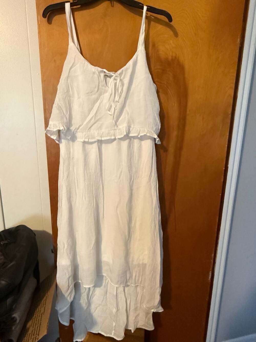 Luxology White Ruffle High Low Dress